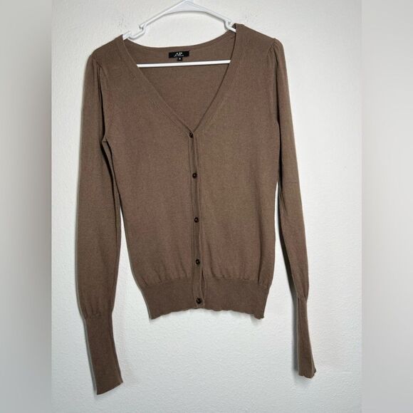 Avant Premier Knit Cardigan V-Neck Basic Classic Button 8% Angora 55% Cotton - Picture 8 of 14